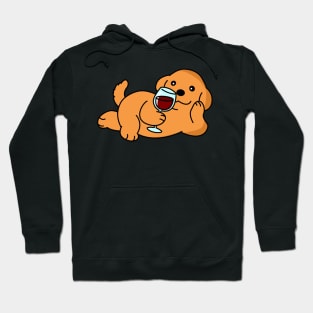 Relaxed dog drinking wine! Hoodie